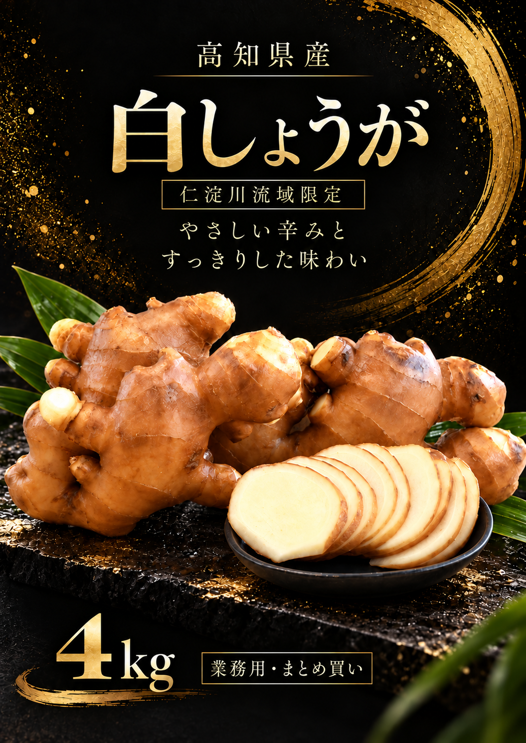 高知県産 生姜土佐一 4kg｜仁淀川流域限定・囲生姜