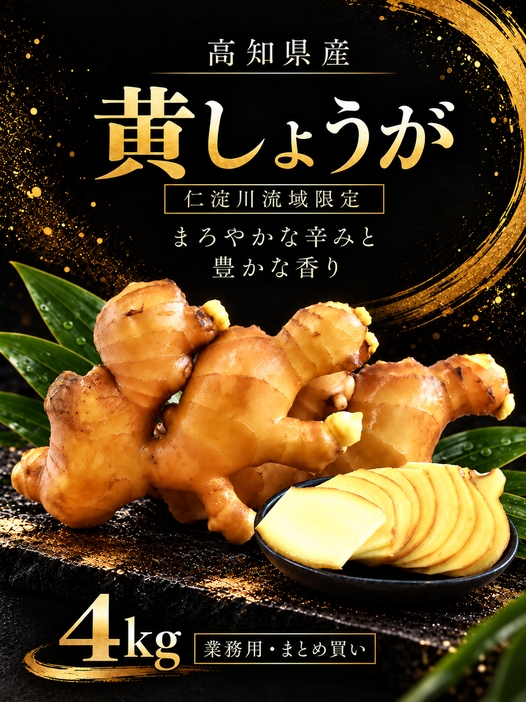 高知県産 黄生姜 4kg｜仁淀川流域限定・希少な囲生姜
